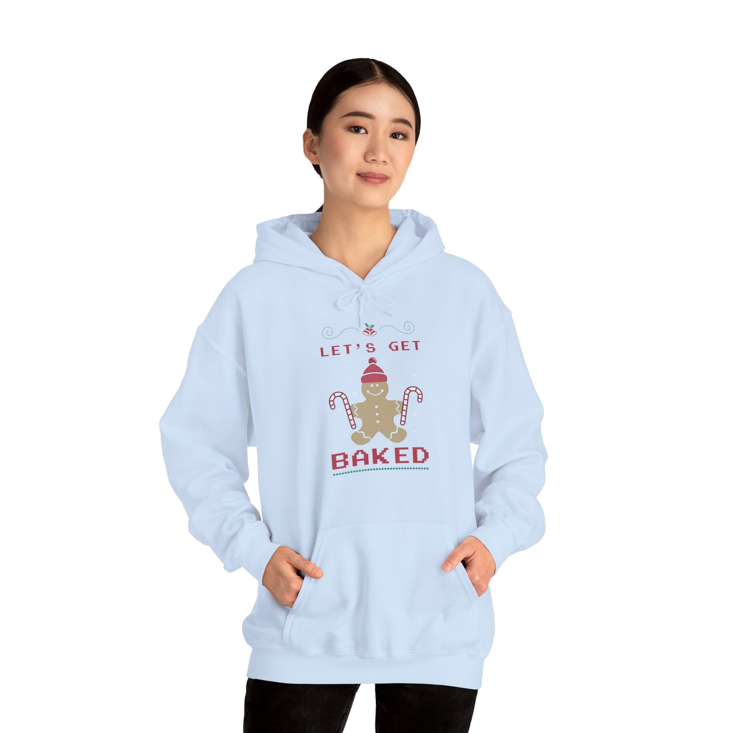 Christmas Unisex Hooded Sweatshirt - Let's Get Baked Design