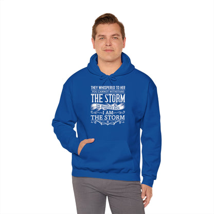 Motivational Unisex Hooded Sweatshirt - I Am The Storm Design