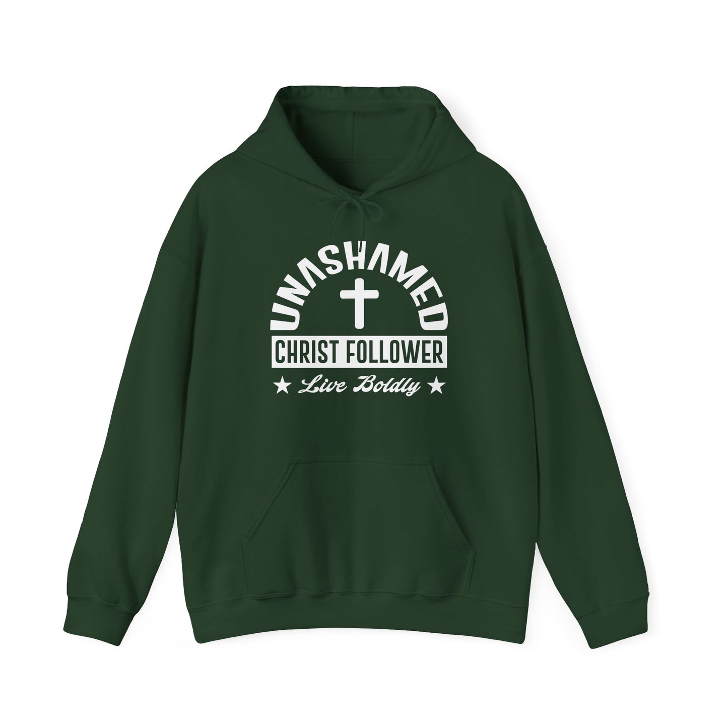 Christian Unisex Hooded Sweatshirt - Unashamed Christ Follower Design