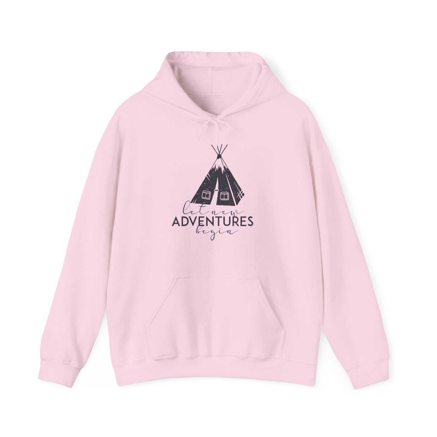 Motivational Unisex Hooded Sweatshirt - Let New Adventures Begin Design