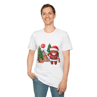 Christmas Unisex T-Shirt - Festive Bear Design