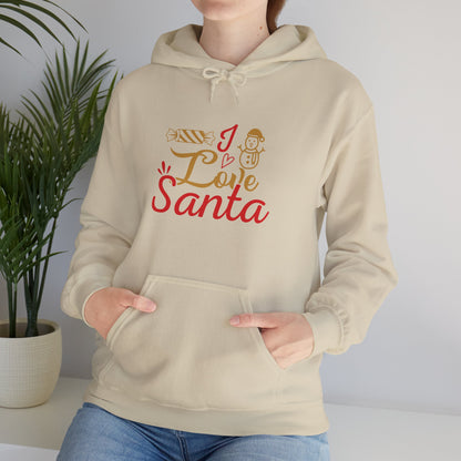 Christmas Unisex Hooded Sweatshirt - Love Santa Design