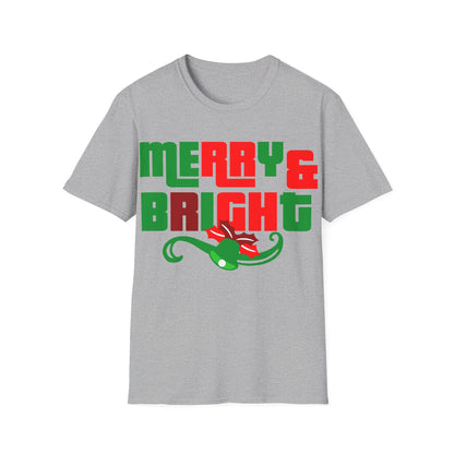 Christmas Unisex T-Shirt - Merry and Bright Bold Design