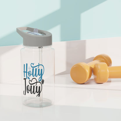 Tritan Water Bottle - Festive Holly Jolly Design