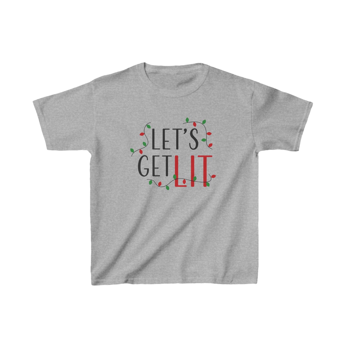 Christmas Unisex Kids T-Shirt - Let's Get Lit Design