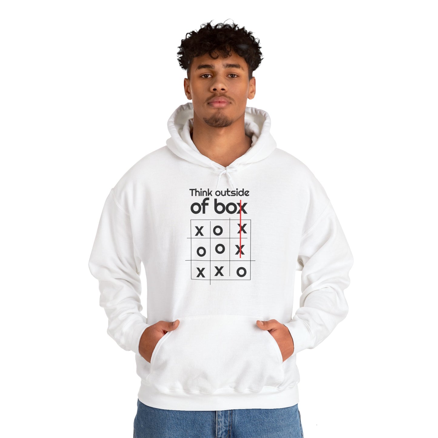 Motivational Unisex Hooded Sweatshirt - Think Outside The Box Design