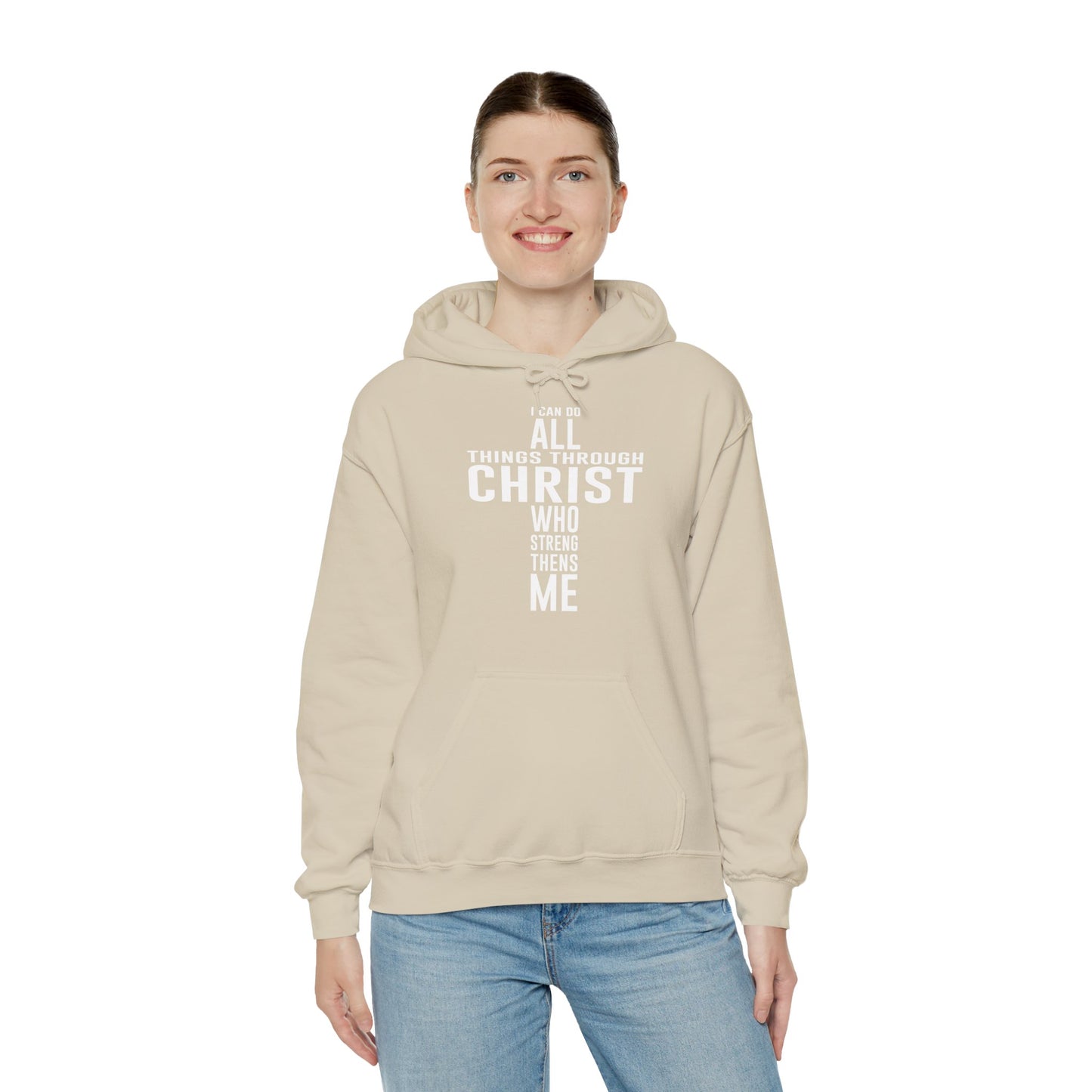 Christian Unisex Hooded Sweatshirt - I Can Do All Things Through Christ Design