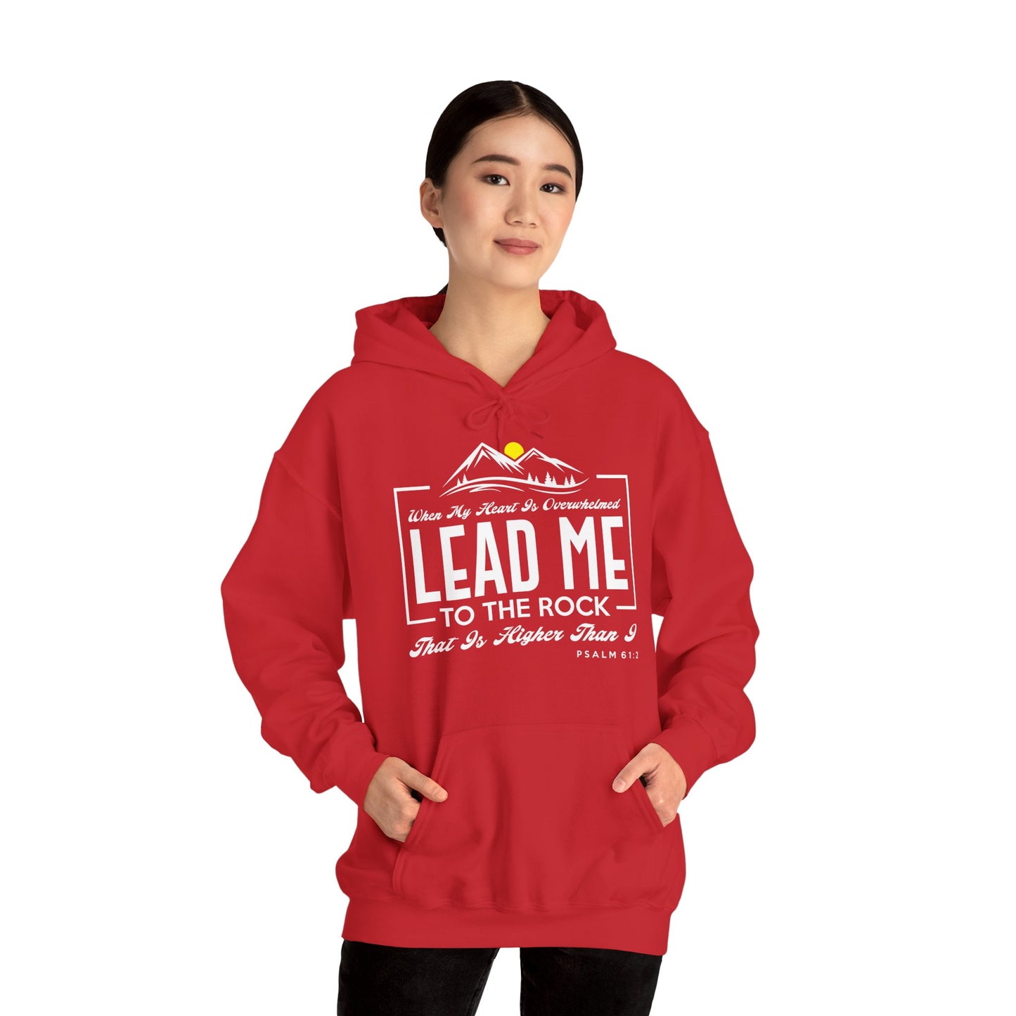 Christian Unisex Hooded Sweatshirt - Lead Me To The Rock Design