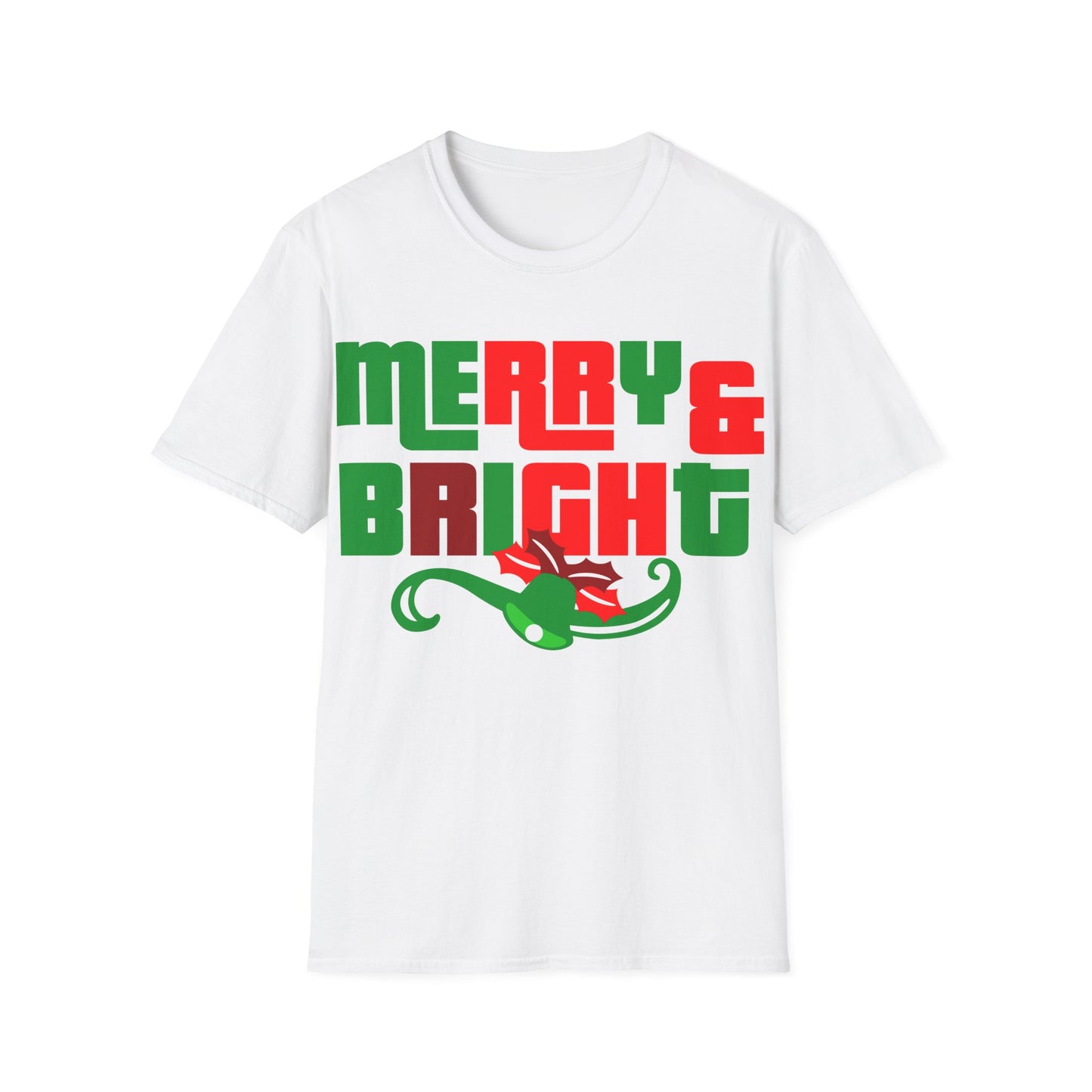 Christmas Unisex T-Shirt - Merry and Bright Bold Design