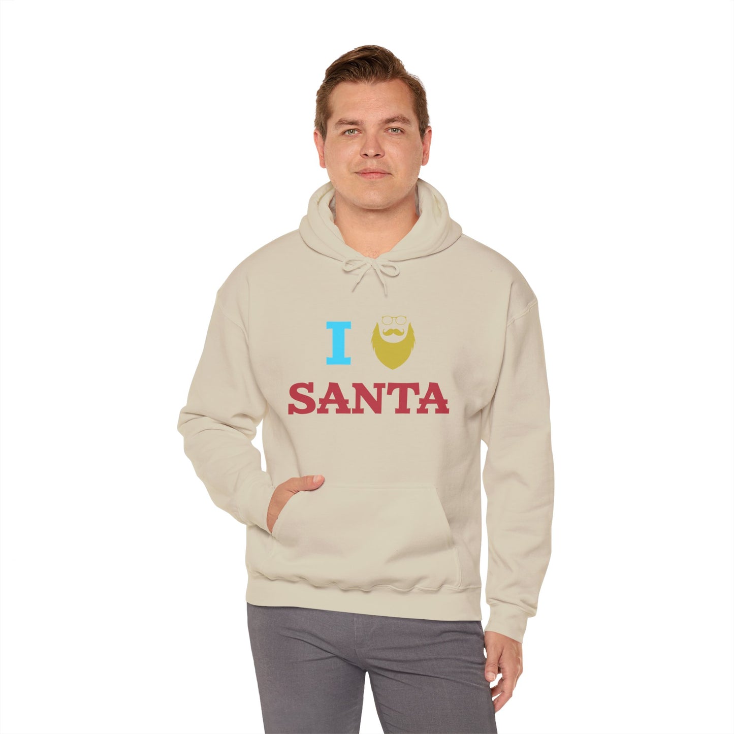 Christmas Unisex Hooded Sweatshirt - I Love Santa Design