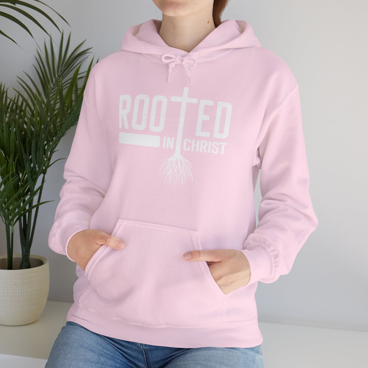 Christian Unisex Hooded Sweatshirt - Rooted In Christ Design