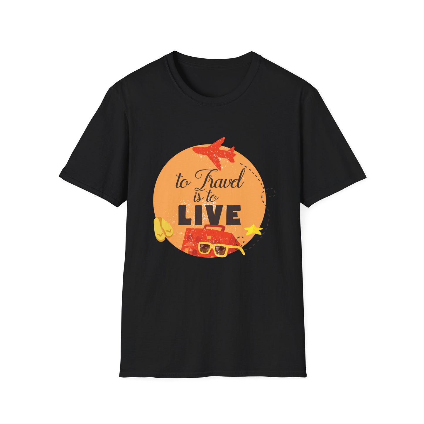 Motivational Unisex T-Shirt - To Travel Is To Live Design