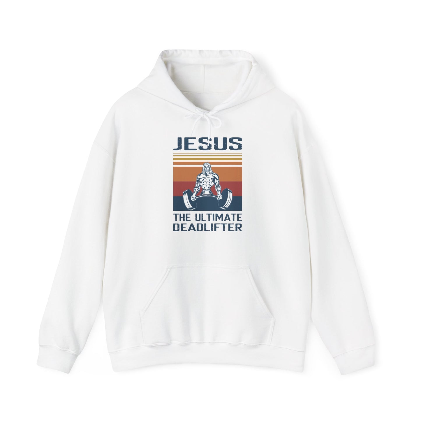 Christian Unisex Hooded Sweatshirt - Jesus The Ultimate Deadlifter Design