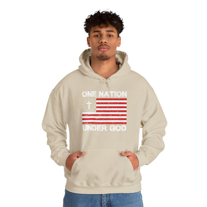 Christian Unisex Hooded Sweatshirt - One Nation Under God Design