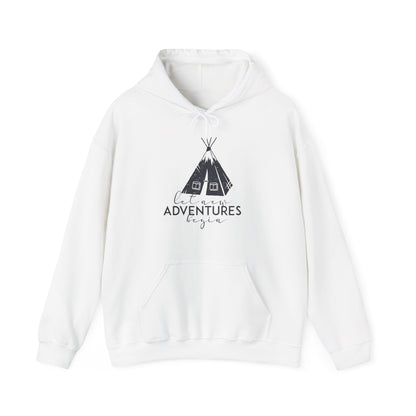 Motivational Unisex Hooded Sweatshirt - Let New Adventures Begin Design