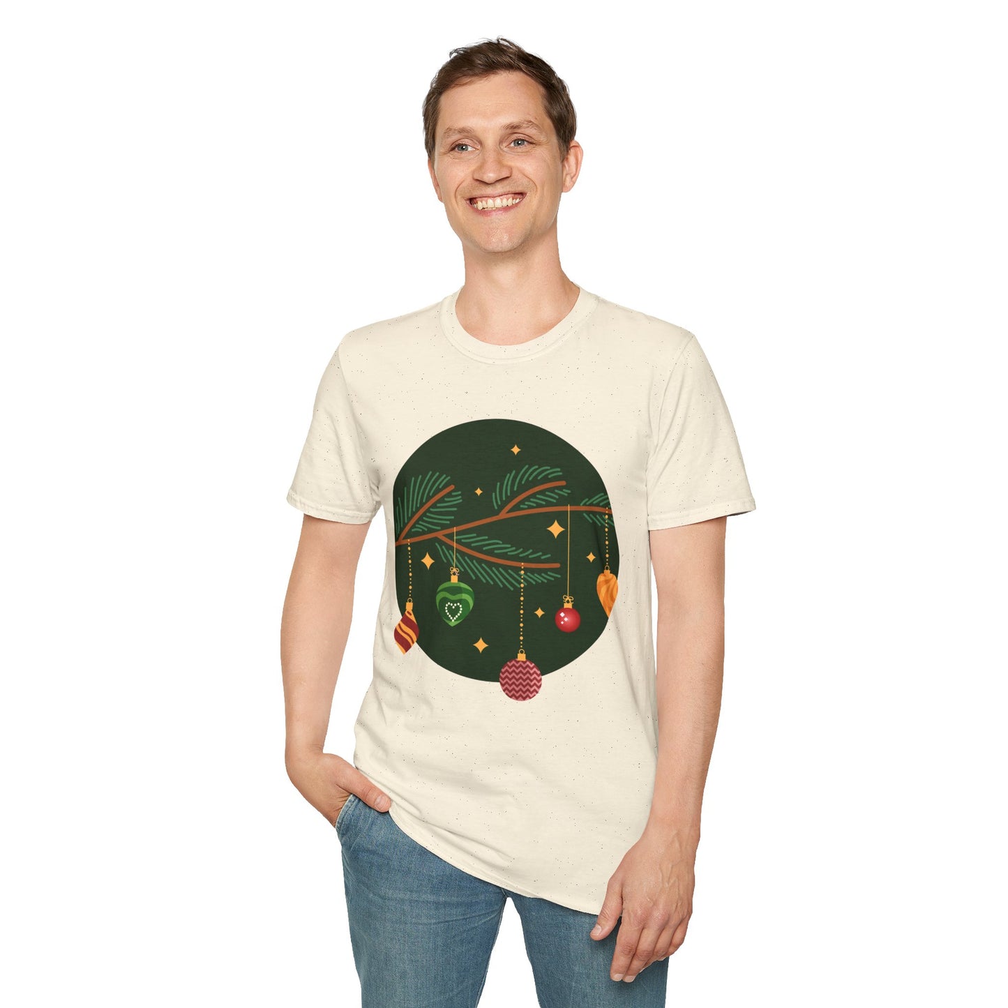 Christmas Unisex T-Shirt - Tree Ornaments Design