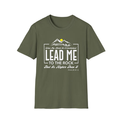 Christian Unisex T-Shirt - Lead Me To The Rock Design