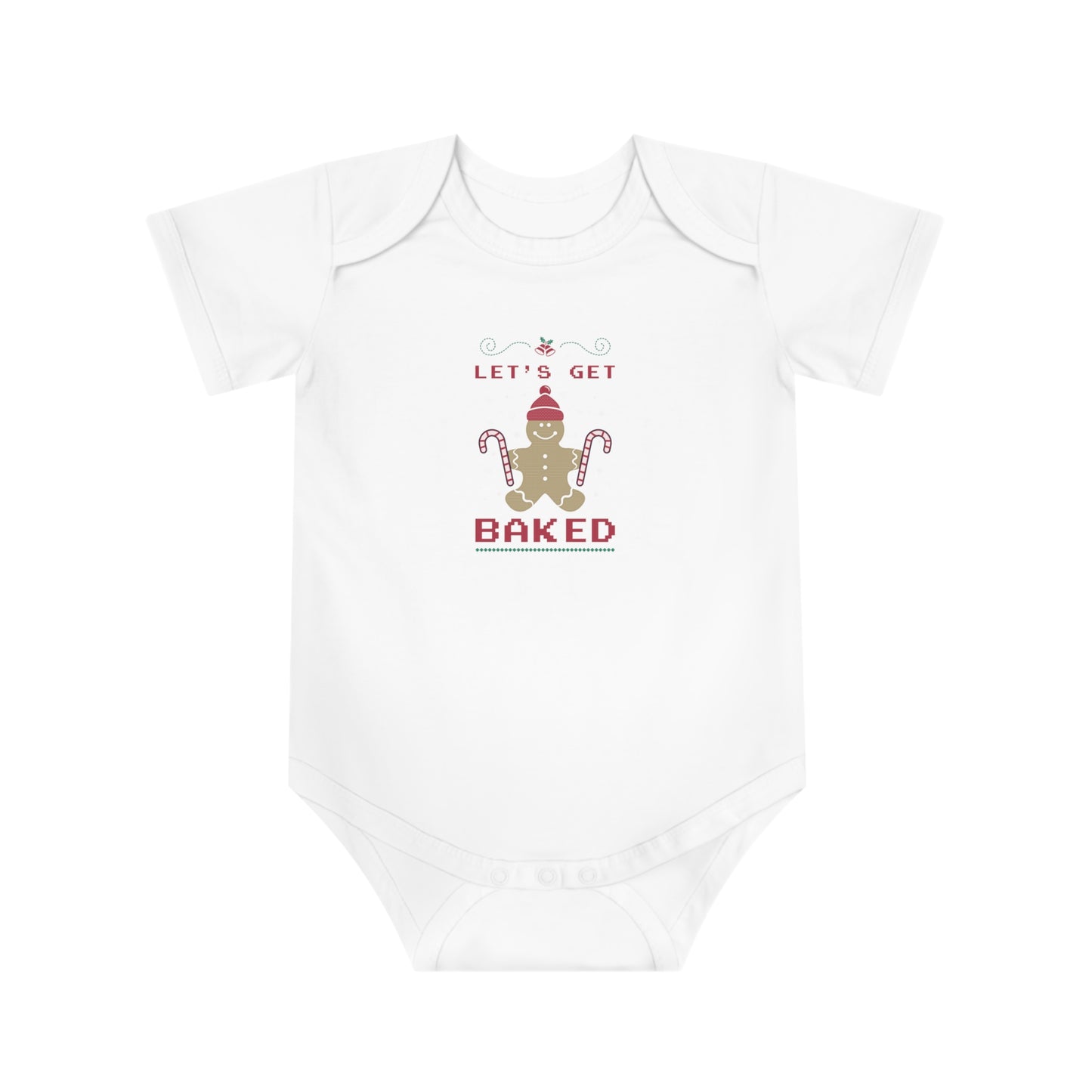 Christmas Baby Bodysuit - Let's Get Baked Design