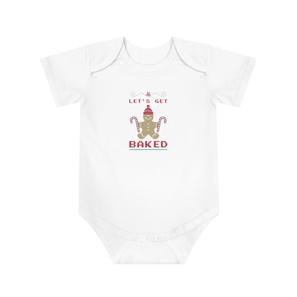 Christmas Baby Bodysuit - Let's Get Baked Design