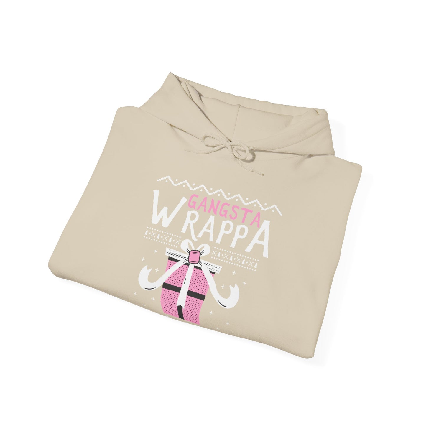 Christmas Unisex Hooded Sweatshirt - Gangsta Wrappa Design