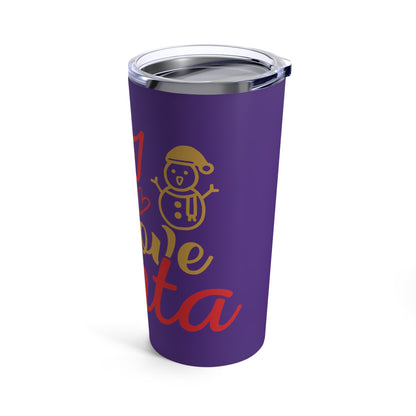 20oz Tumbler - Love Santa Design, Purple Background