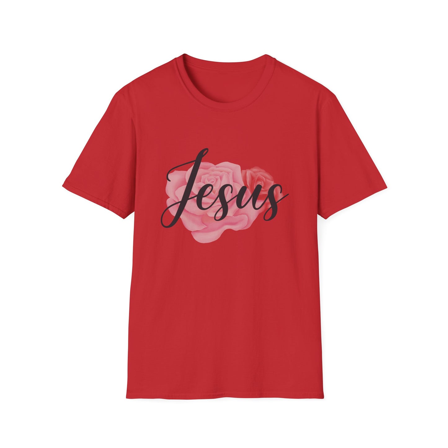 Christian Unisex T-Shirt - Jesus and Rose Design