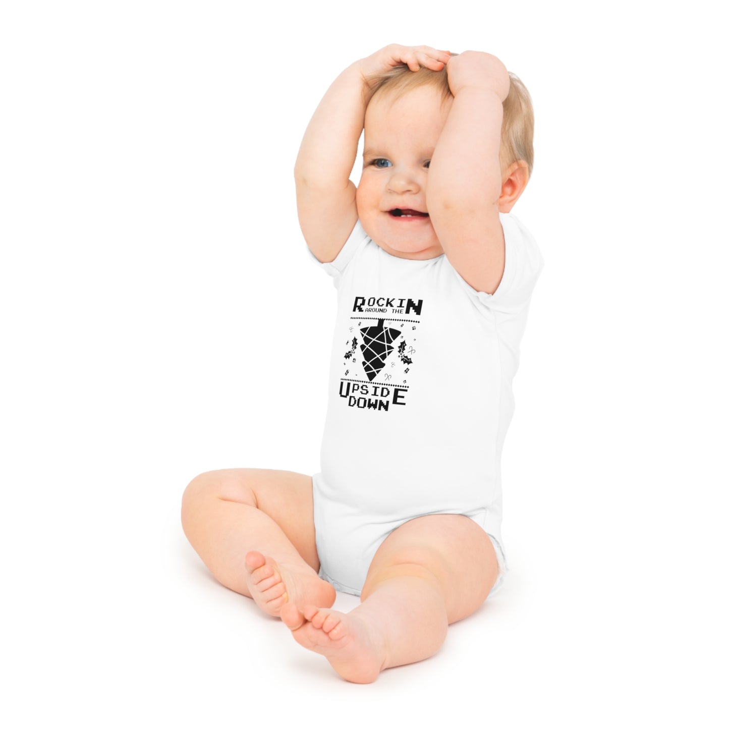 Christmas Baby Bodysuit - Rockin Around The Upside Down Design