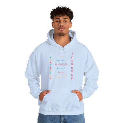 Motivational Unisex Hooded Sweatshirt - Love Yourself Design