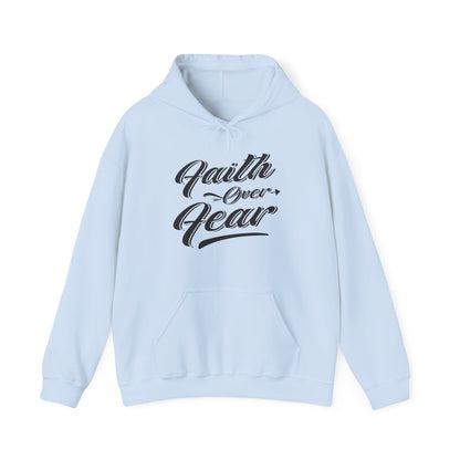 Christian Unisex Hooded Sweatshirt - Faith Over Fear Design