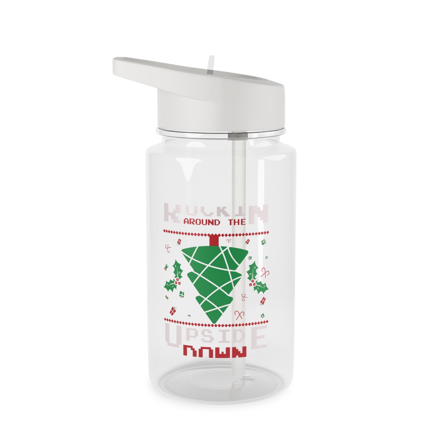 Tritan Water Bottle - Rockin Around The Upside Down Design