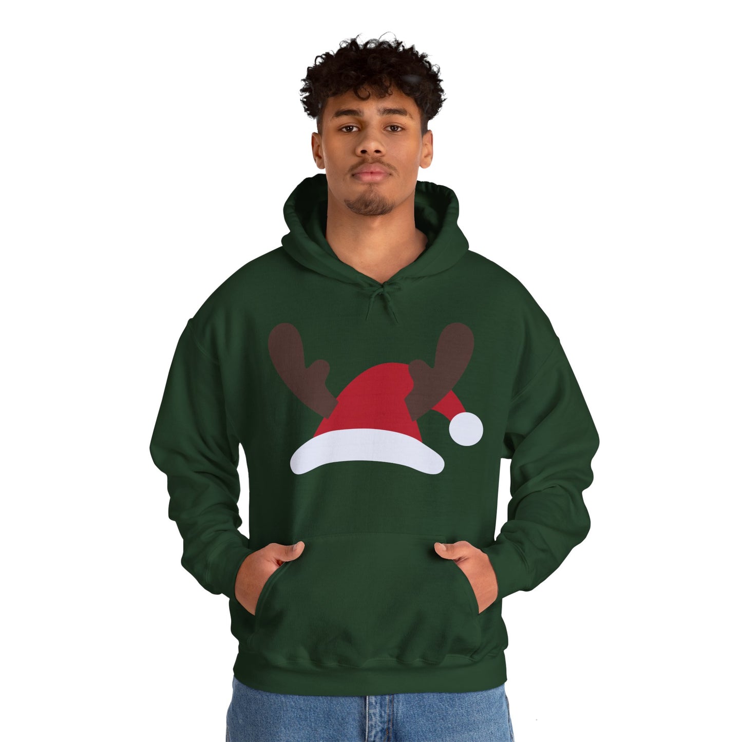 Christmas Unisex Hooded Sweatshirt - Santa's Hat Design