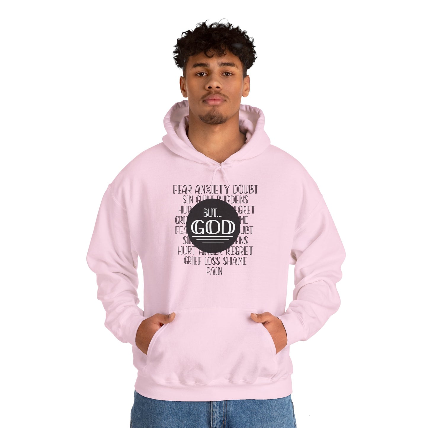 Christian Unisex Hooded Sweatshirt - God Trumps Negative Emotions Design