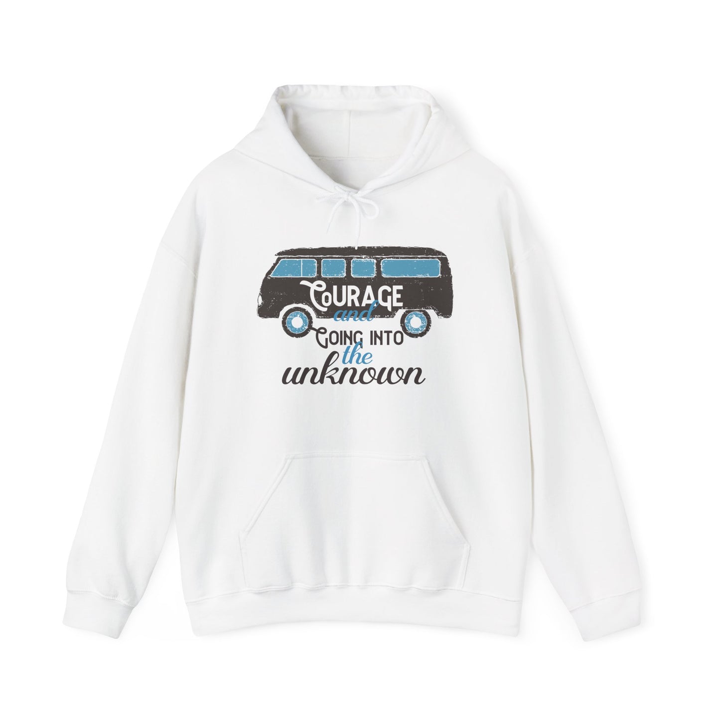 Motivational Unisex Hooded Sweatshirt - Courage Going Into The Unknown Design