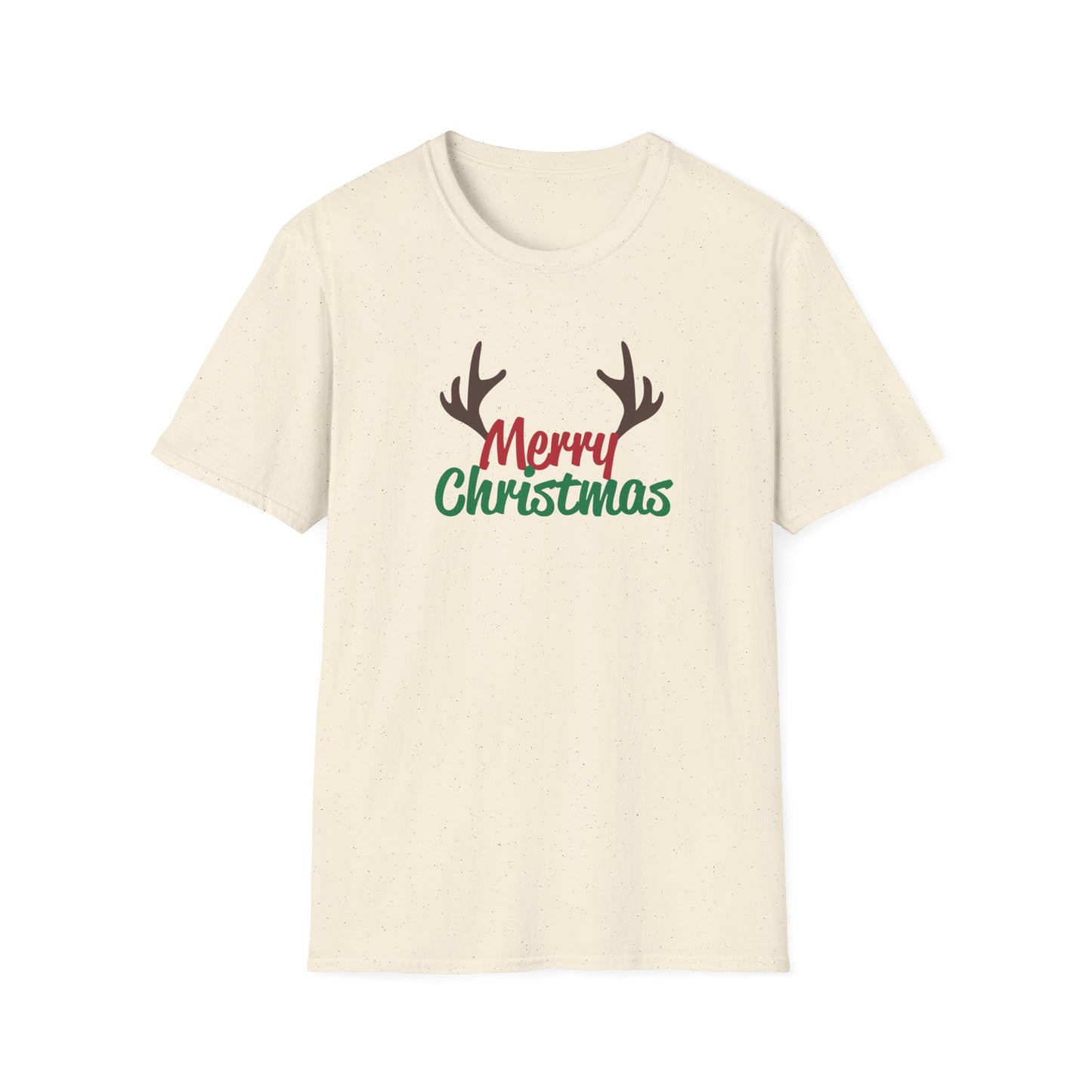 Christmas Unisex T-Shirt - Merry Christmas Reindeer Antlers Design