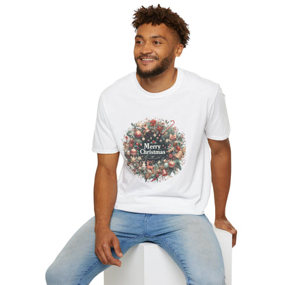 Christmas Unisex T-Shirt - Xmas Wreath Design