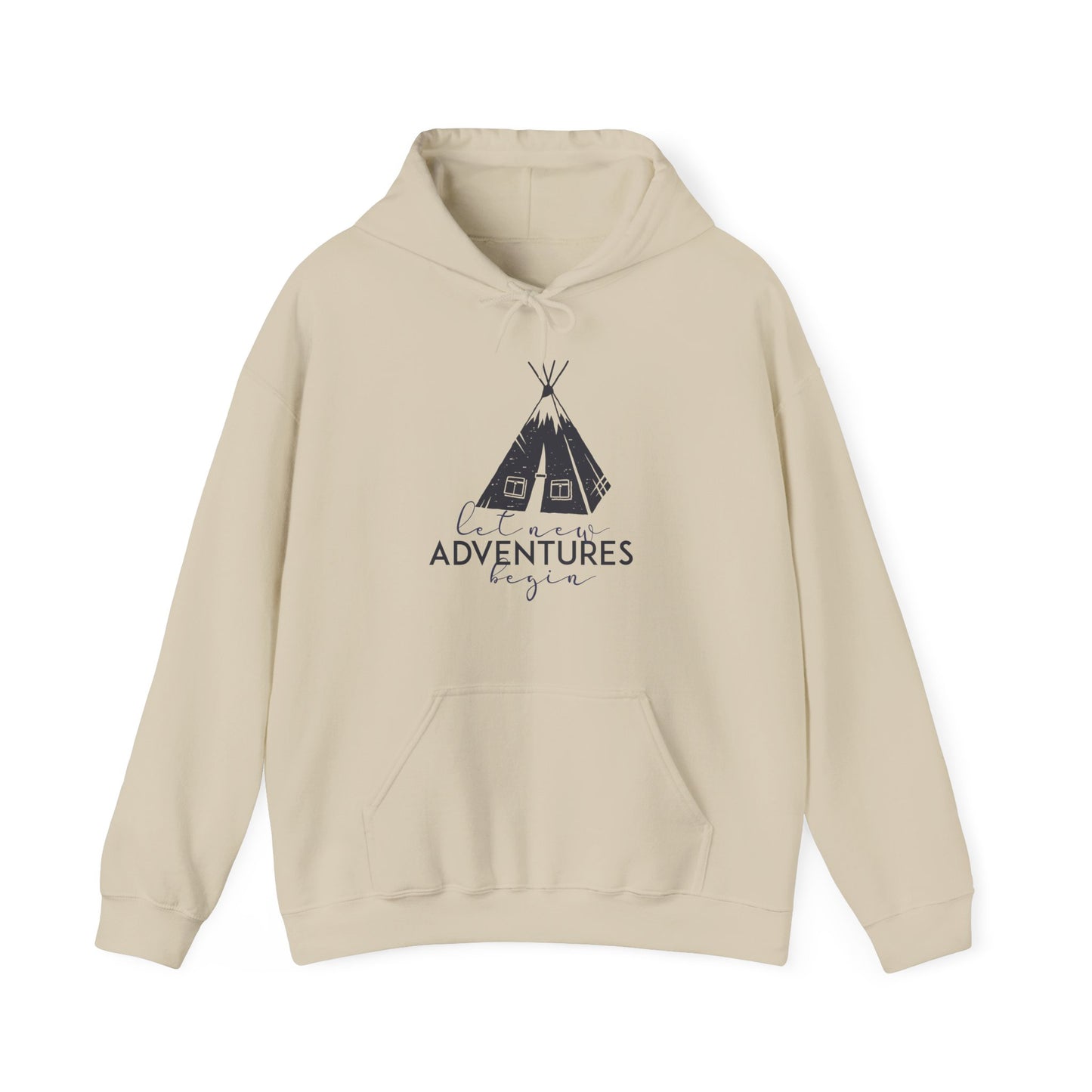 Motivational Unisex Hooded Sweatshirt - Let New Adventures Begin Design