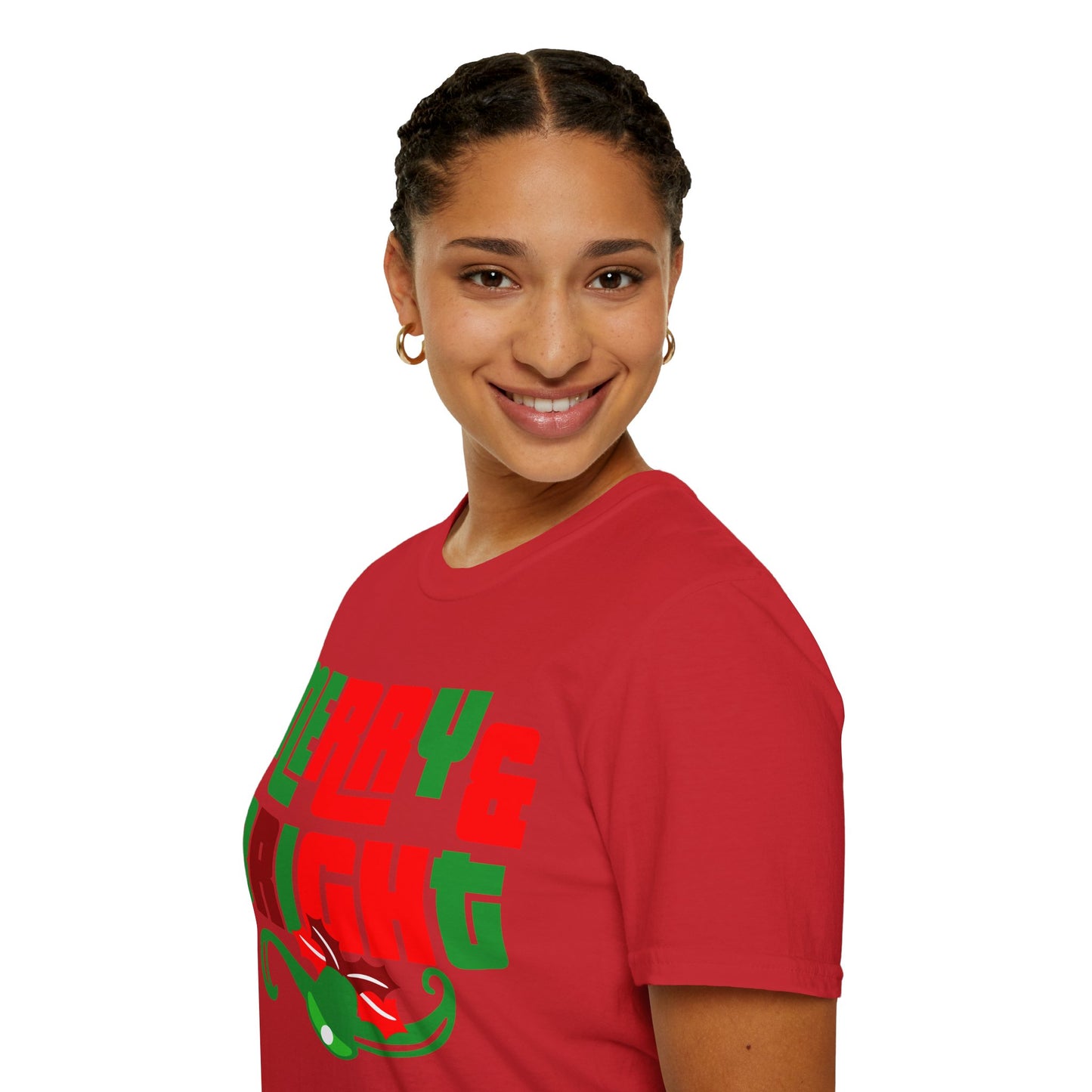 Christmas Unisex T-Shirt - Merry and Bright Bold Design