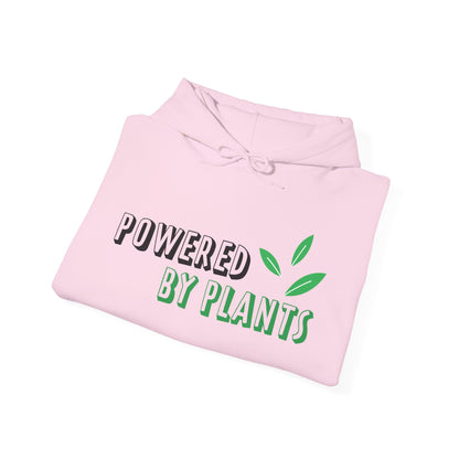 Motivational Unisex Hooded Sweatshirt - Powered By Plants Design