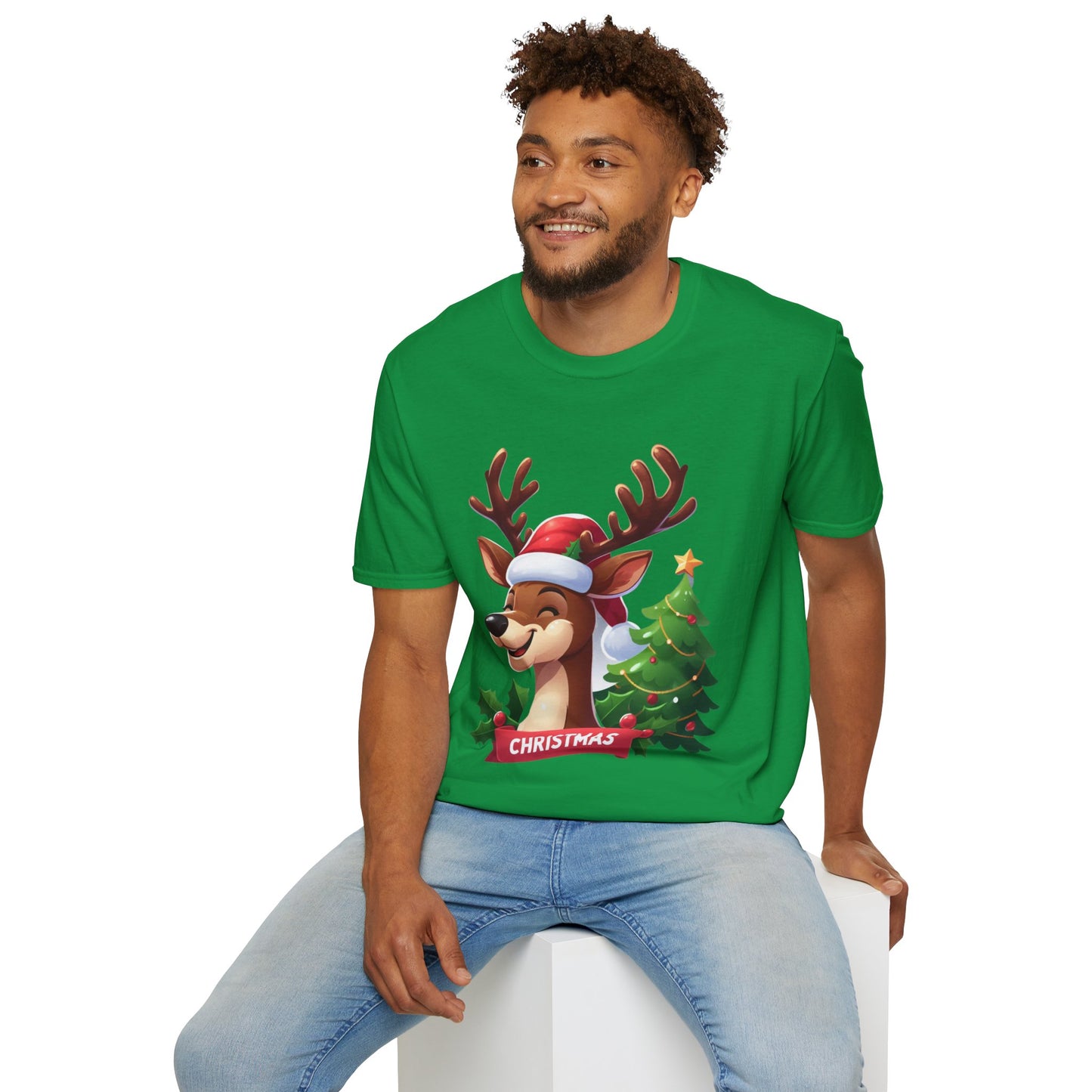 Christmas Unisex T-Shirt - Xmas Reindeer Design