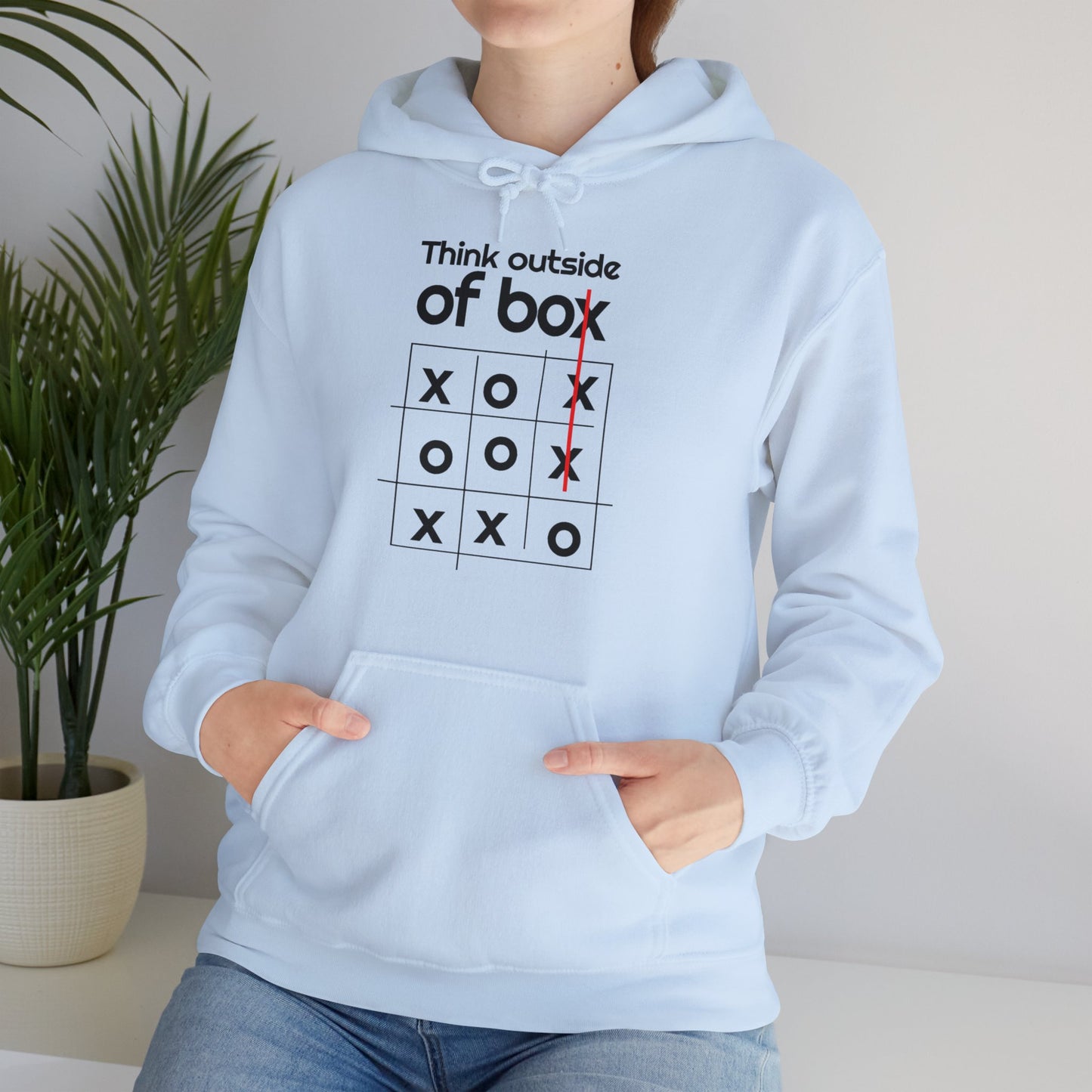 Motivational Unisex Hooded Sweatshirt - Think Outside The Box Design