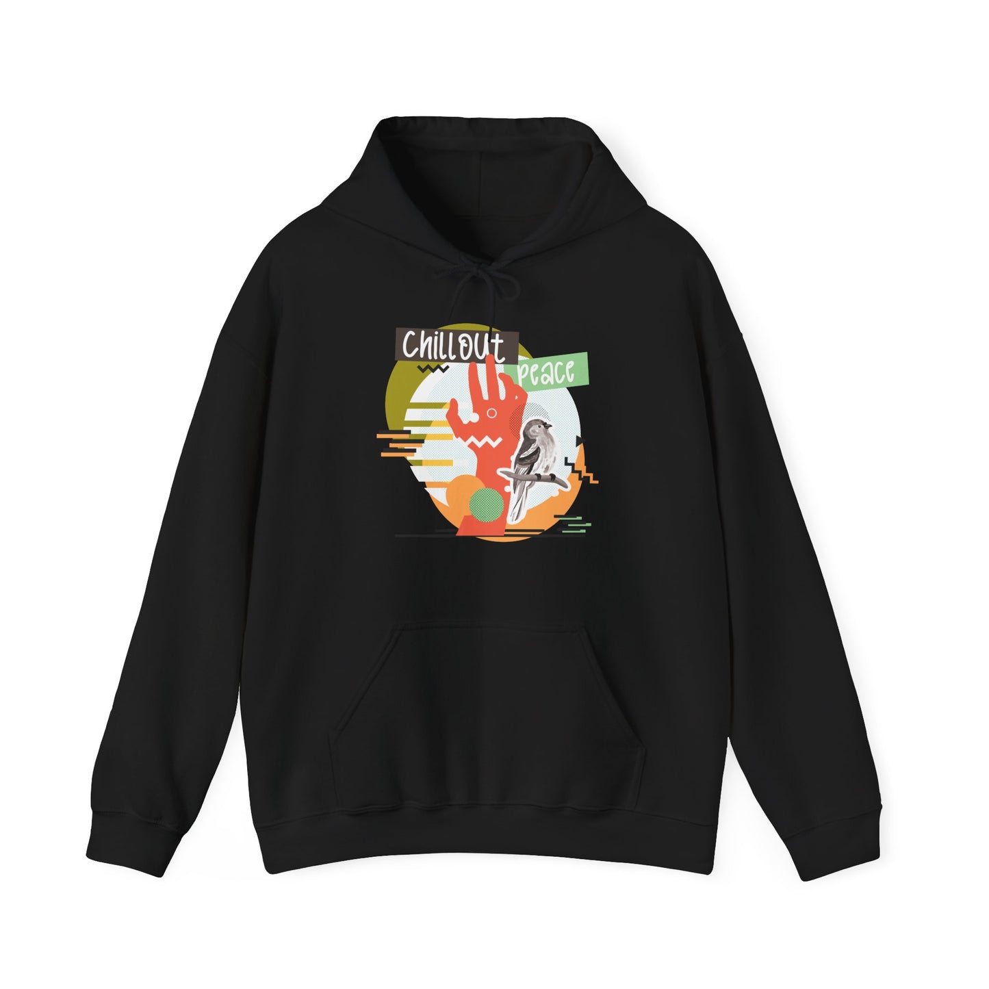 Motivational Unisex Hooded Sweatshirt - Chillout Peace Design