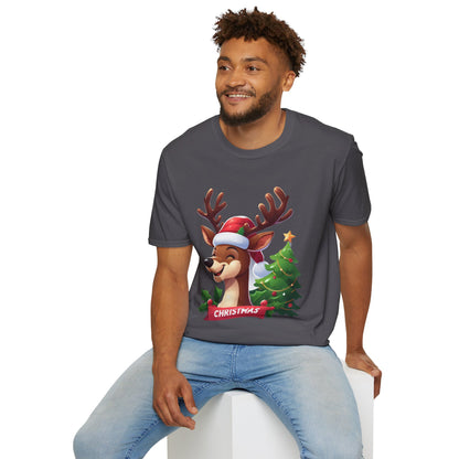 Christmas Unisex T-Shirt - Xmas Reindeer Design