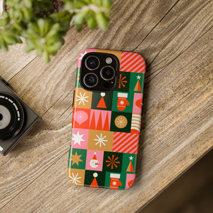 Christmas Tough Cases for iPhone - Snowman & Hat Pattern Design