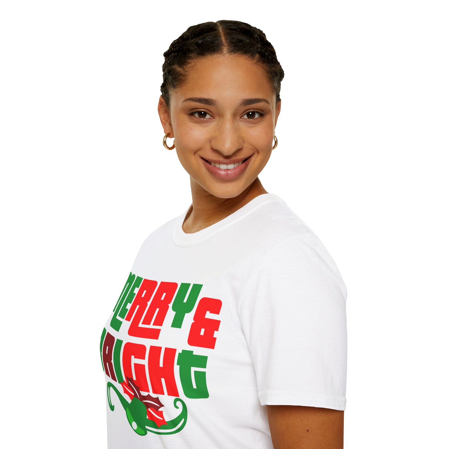 Christmas Unisex T-Shirt - Merry and Bright Bold Design