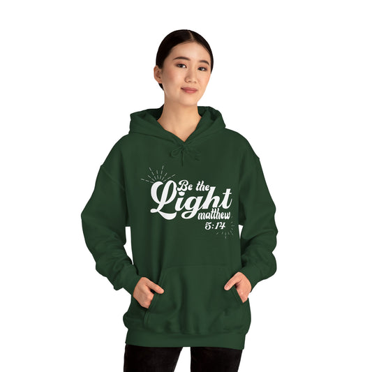 Christian Unisex Hooded Sweatshirt - Be The Light Verse Design