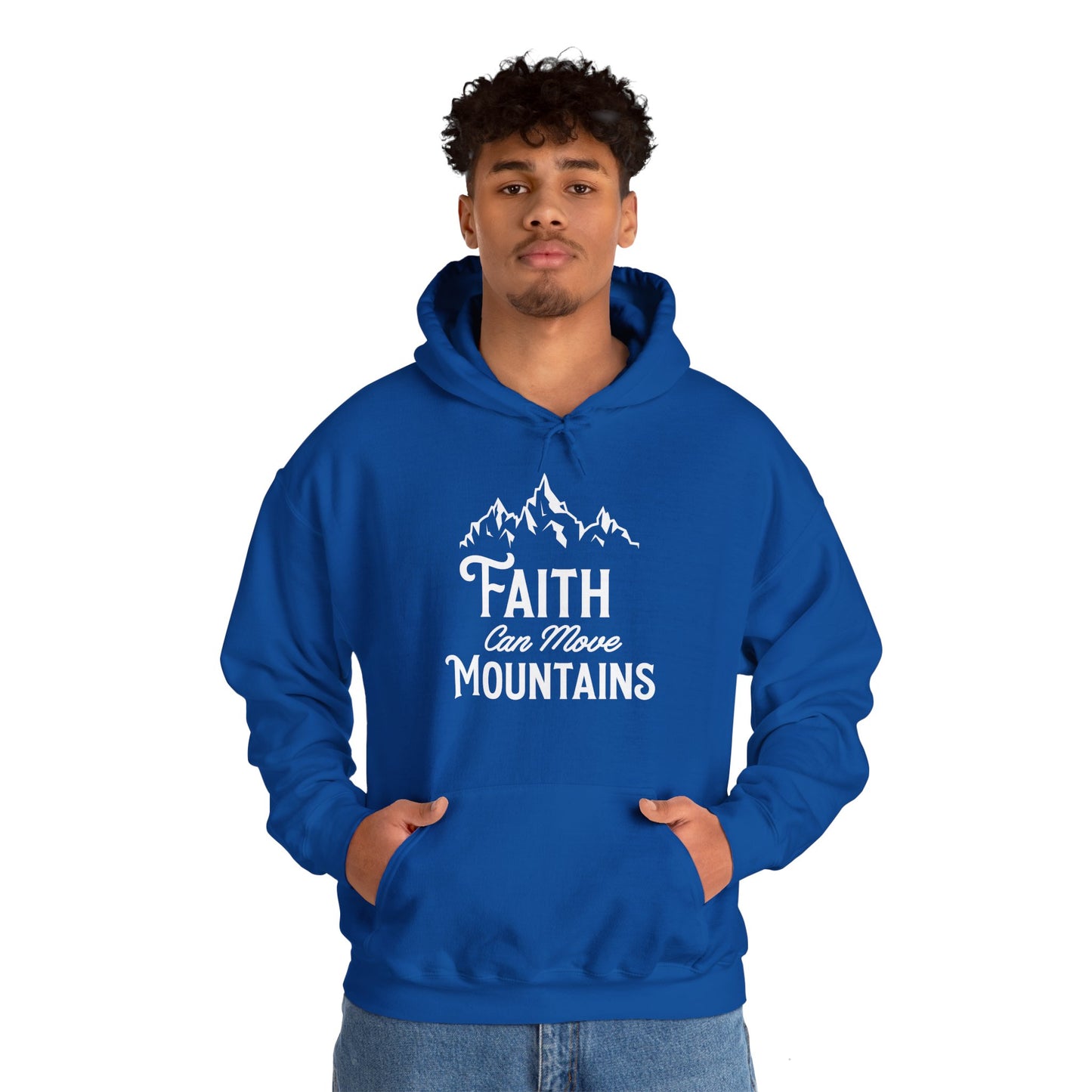 Christian Unisex Hooded Sweatshirt - Faith Can Move Mountains Design