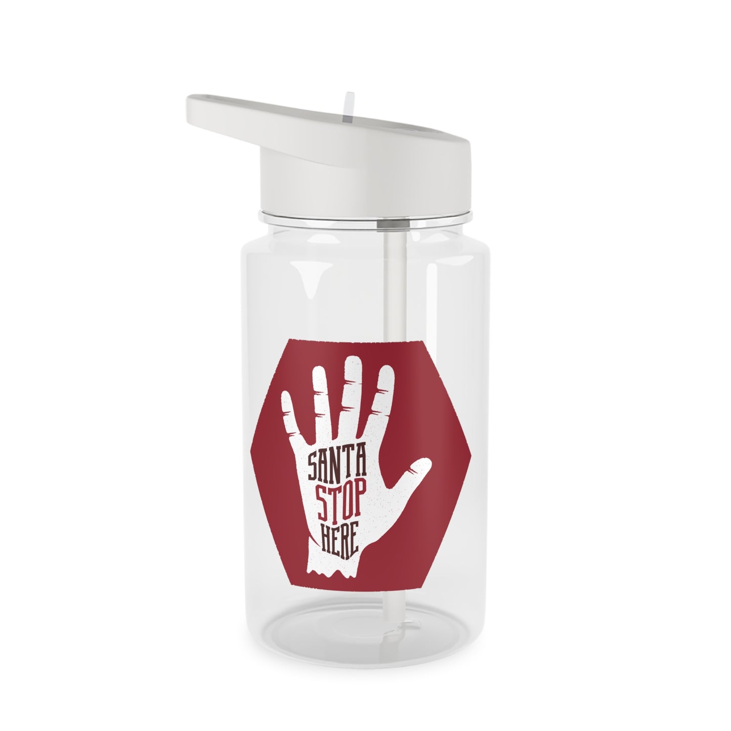 Tritan Water Bottle - Santa Stop Here Design