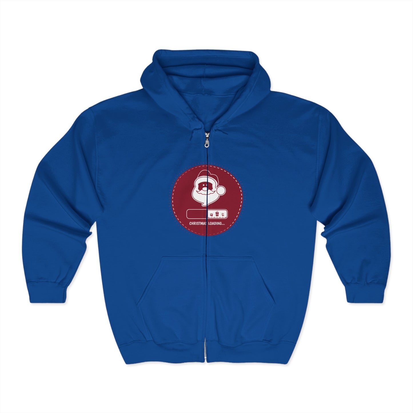 Christmas Unisex Full Zip Hooded Sweatshirt - Christmas Loading Design