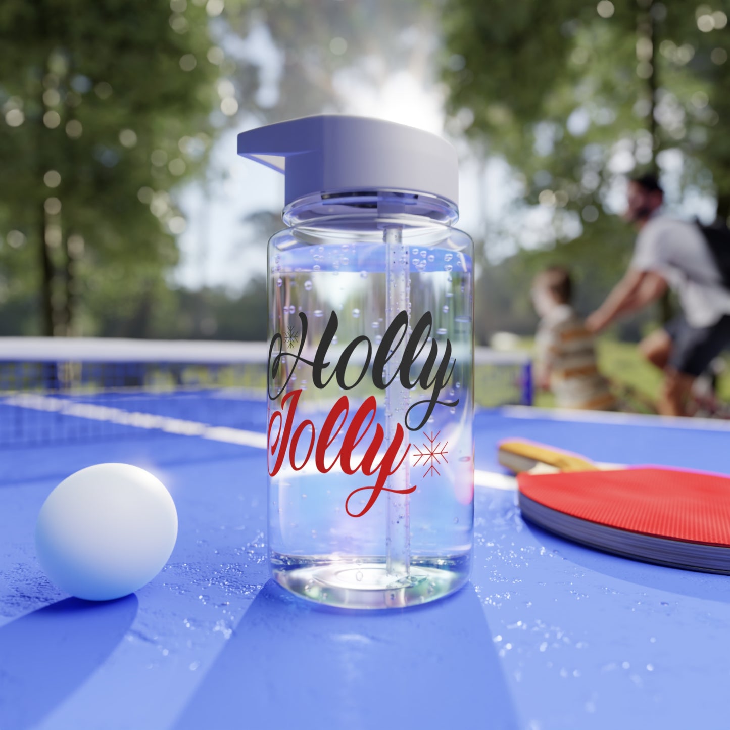 Tritan Water Bottle - Holly Jolly Design