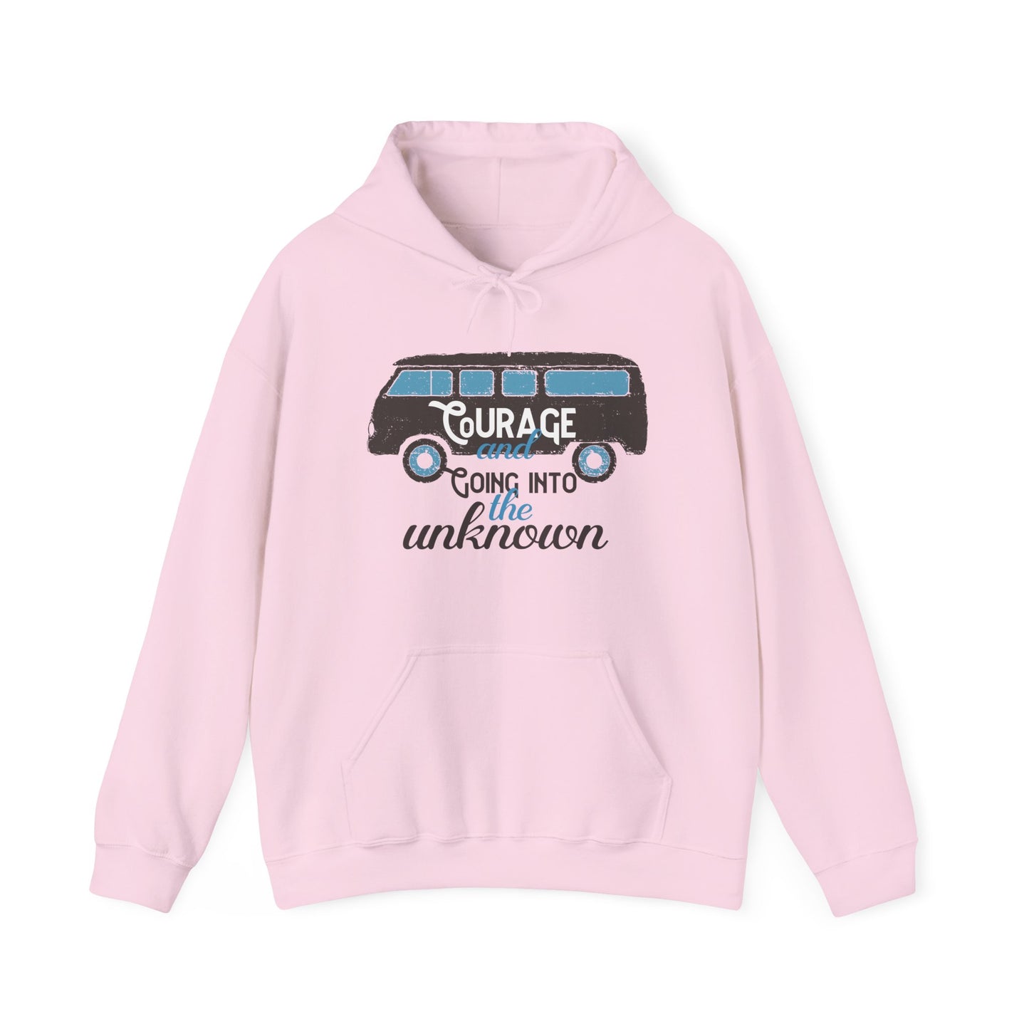 Motivational Unisex Hooded Sweatshirt - Courage Going Into The Unknown Design